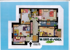 da notare la stanza grande con il bagno privato COMPLETO e l'altra stanza con il lavandino
